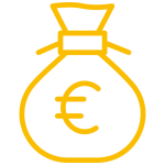 icone jaune argent avec signe euro